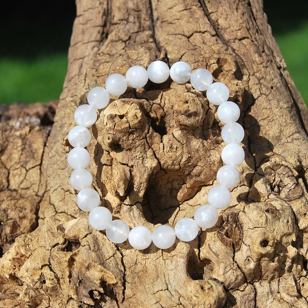 WHITE LABRADORITE - PERISTERITE - MOONSTONE 8MM